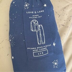 Love & Lore Navy Piped Pajama Set